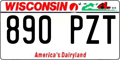 WI license plate 890PZT