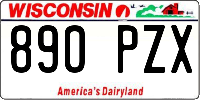 WI license plate 890PZX