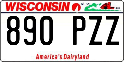 WI license plate 890PZZ