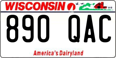 WI license plate 890QAC