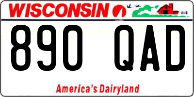 WI license plate 890QAD