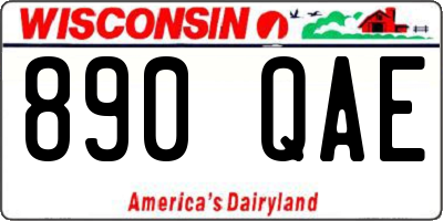 WI license plate 890QAE