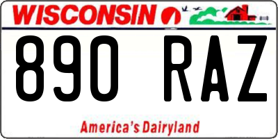 WI license plate 890RAZ