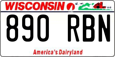 WI license plate 890RBN