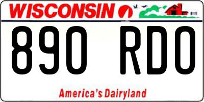 WI license plate 890RDO