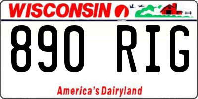 WI license plate 890RIG