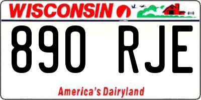WI license plate 890RJE