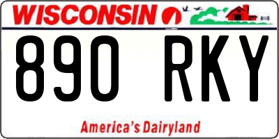 WI license plate 890RKY