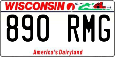 WI license plate 890RMG