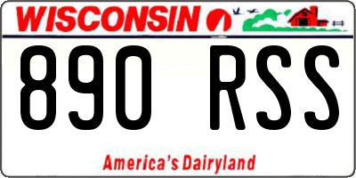 WI license plate 890RSS