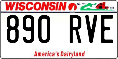 WI license plate 890RVE