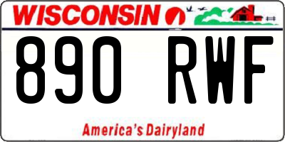 WI license plate 890RWF