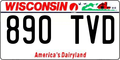WI license plate 890TVD