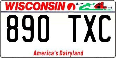 WI license plate 890TXC