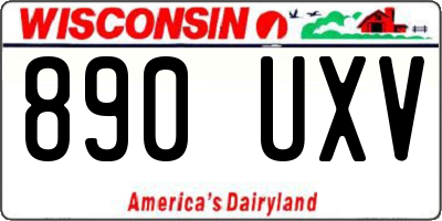 WI license plate 890UXV