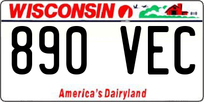 WI license plate 890VEC