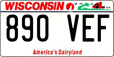 WI license plate 890VEF