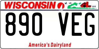 WI license plate 890VEG