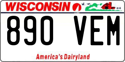 WI license plate 890VEM