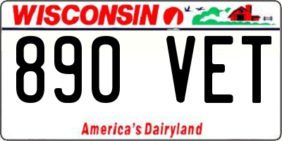 WI license plate 890VET