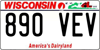 WI license plate 890VEV