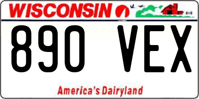 WI license plate 890VEX