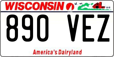 WI license plate 890VEZ