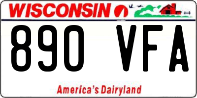 WI license plate 890VFA