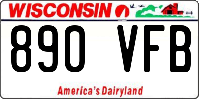 WI license plate 890VFB