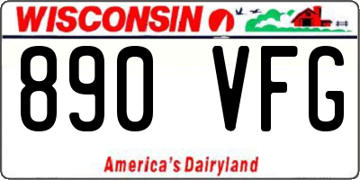 WI license plate 890VFG