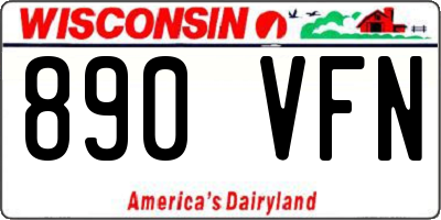 WI license plate 890VFN