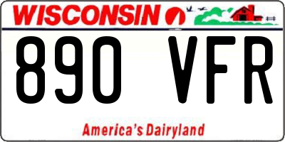 WI license plate 890VFR