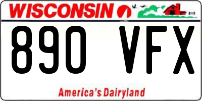 WI license plate 890VFX