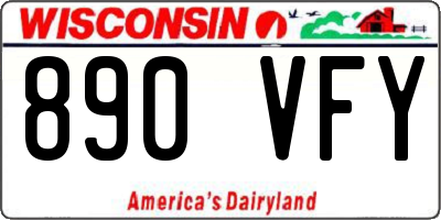 WI license plate 890VFY