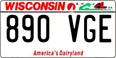 WI license plate 890VGE