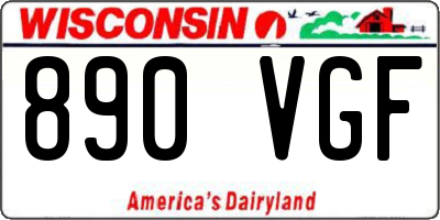 WI license plate 890VGF