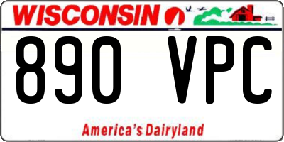 WI license plate 890VPC