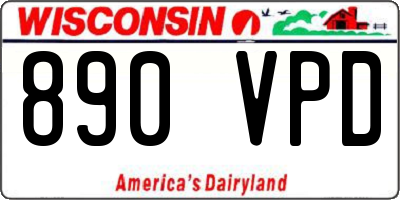 WI license plate 890VPD