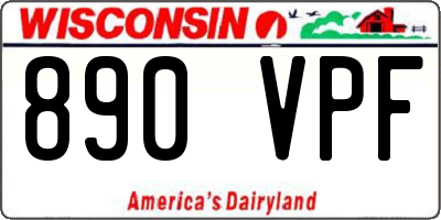WI license plate 890VPF
