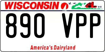 WI license plate 890VPP
