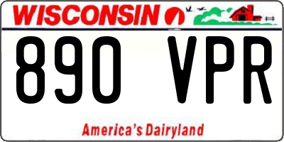 WI license plate 890VPR