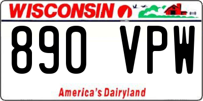 WI license plate 890VPW