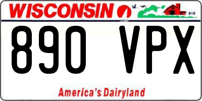 WI license plate 890VPX