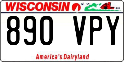 WI license plate 890VPY