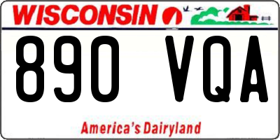WI license plate 890VQA