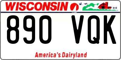 WI license plate 890VQK