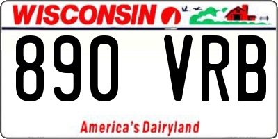 WI license plate 890VRB