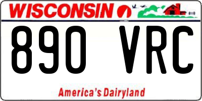 WI license plate 890VRC