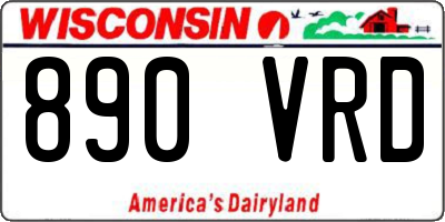 WI license plate 890VRD