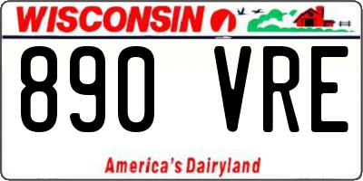 WI license plate 890VRE